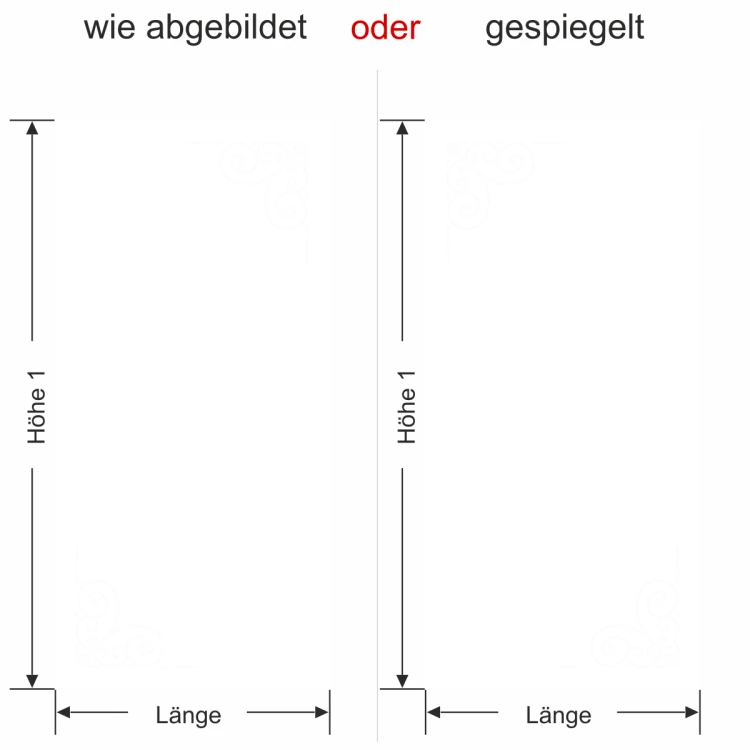 Glastür Sichtschutzfolie Verspielte Ecken - Ansicht Farbauswahl