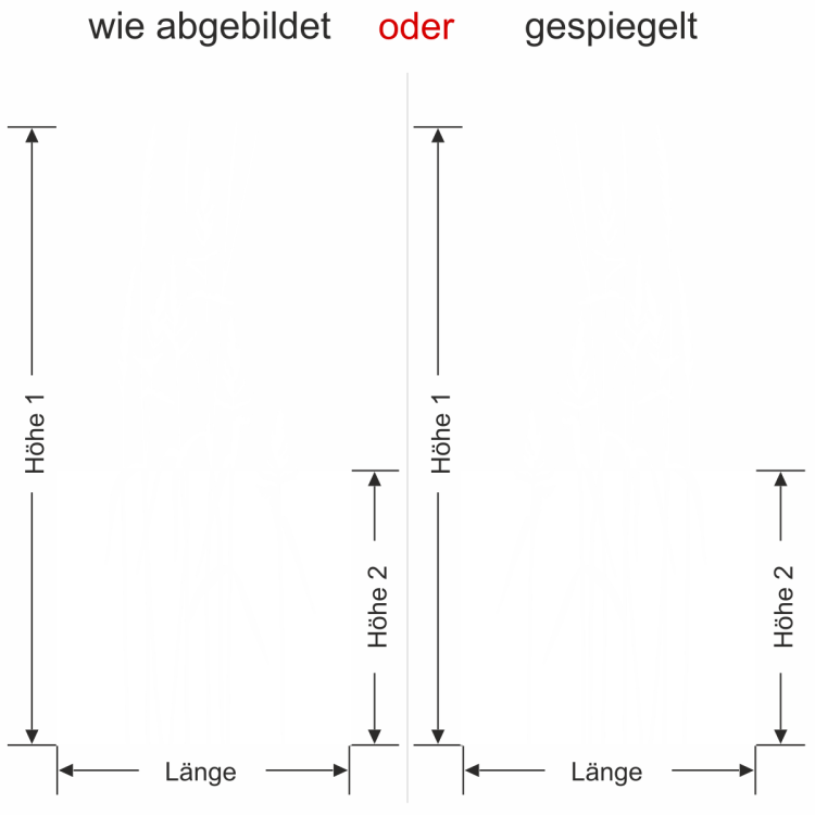 Glastür Sichtschutzfolie Wildgräser - Ansicht Ausrichtung mit Farbauswahl und Anleitung zur Größenberechnung - Vorschlag 1