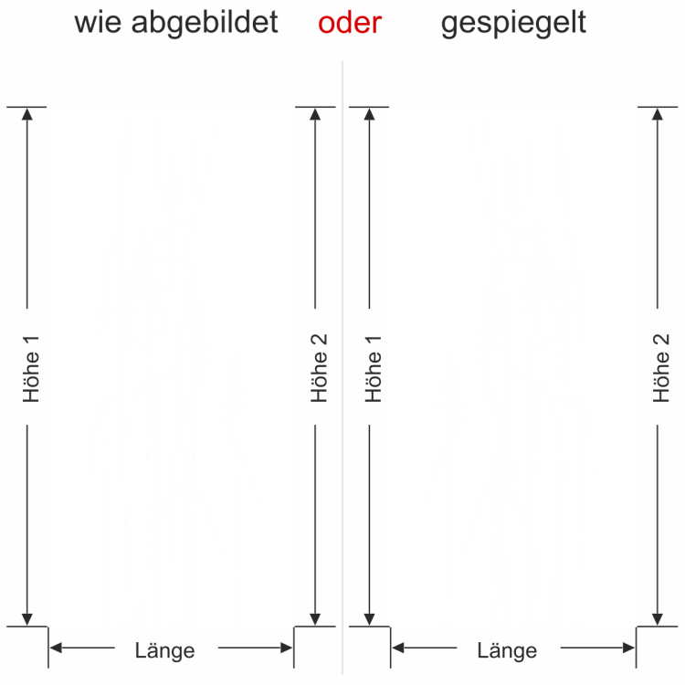 Glastür Sichtschutzfolie Wildgräser - Ansicht Ausrichtung mit Farbauswahl und Anleitung zur Größenberechnung - Vorschlag 2