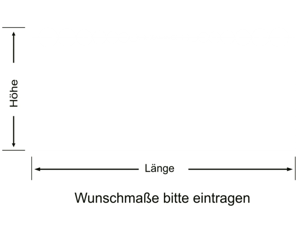 Milchglasfolie Kreisdekor - Ansicht Farbauswahl und Anleitung zur Größenberechnung