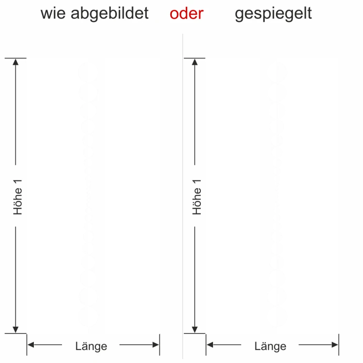 Milchglasfolie Kreisdesign - Ansicht Farbauswahl