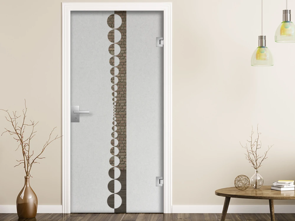 Milchglasfolie Kreisdesign auf Zimmertür