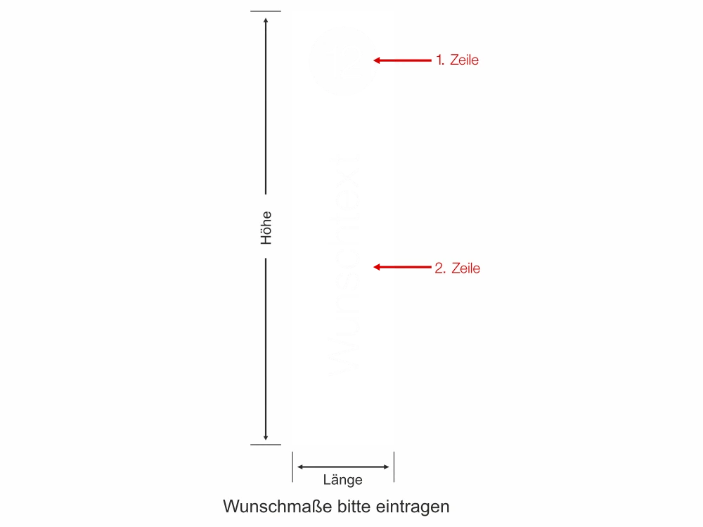 Milchglasfolie mit Hausnummer und Wunschtext - Ansicht Farbauswahl