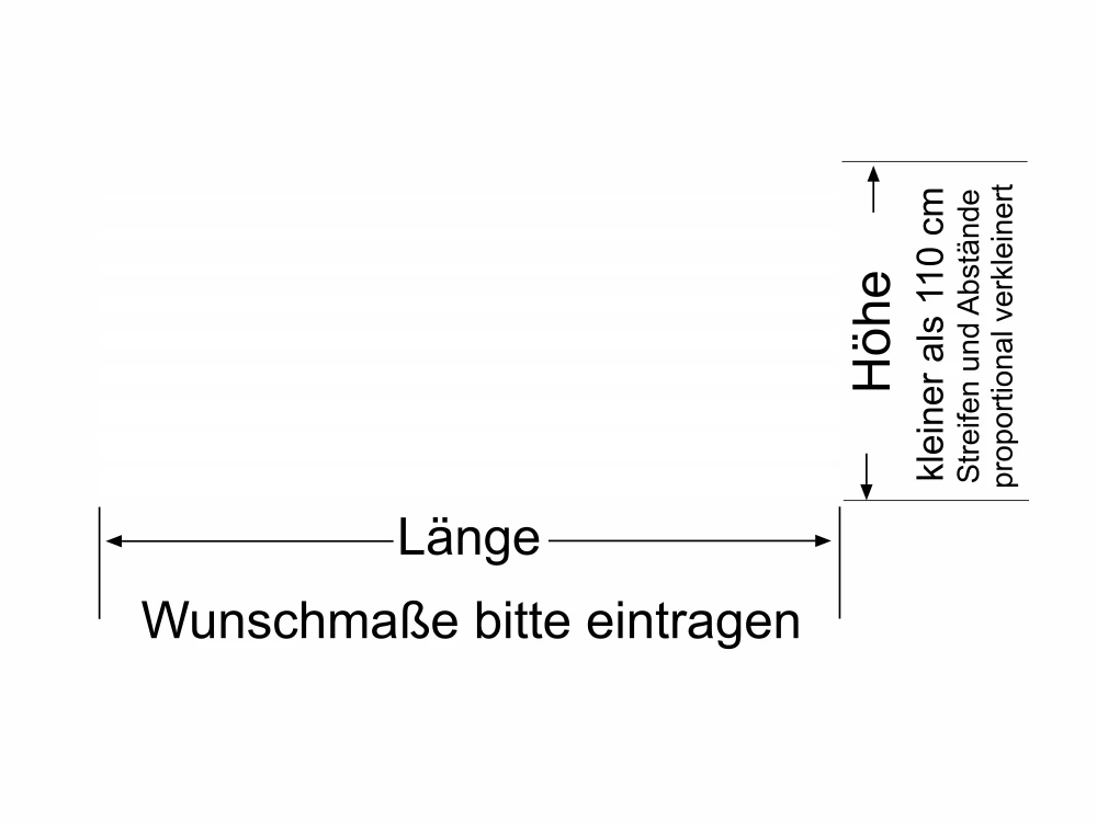 Milchglasfolie Verlauf - Ansicht Farbauswahl und Anleitung zur Größenberechnung