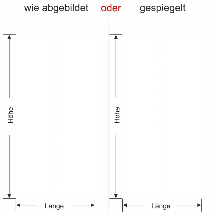Milchglasfolie mit Wunschtext