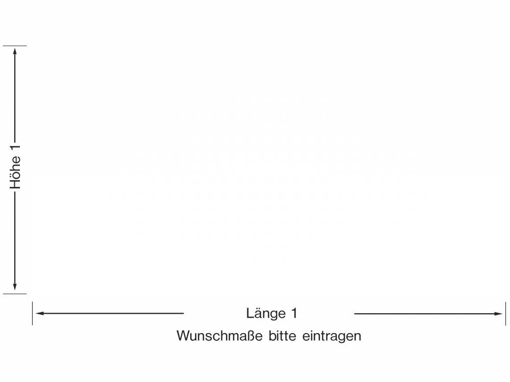 Milchglasfolie Punktmatrix - Ansicht Farbauswahl und Anleitung zur Größenberechnung