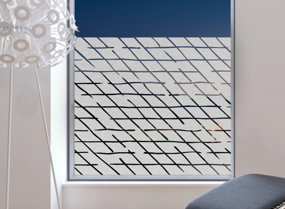 Milchglasfolie Rautenmuster auf Fenster