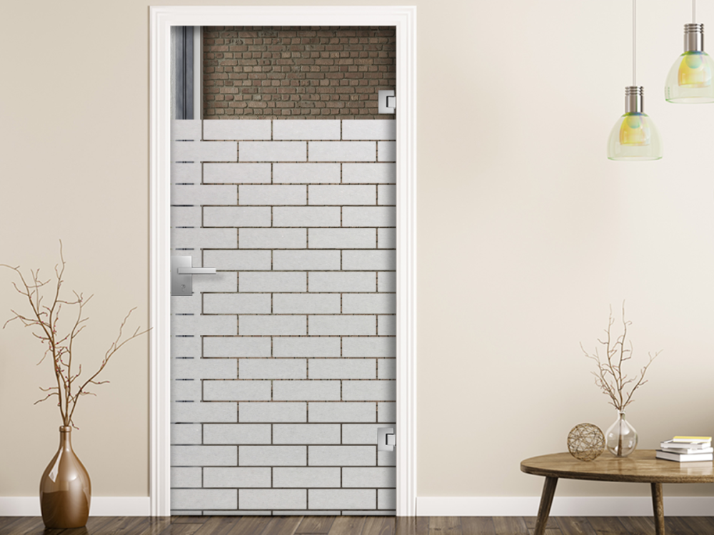 Milchglasfolie Steinmauer auf Zimmertür