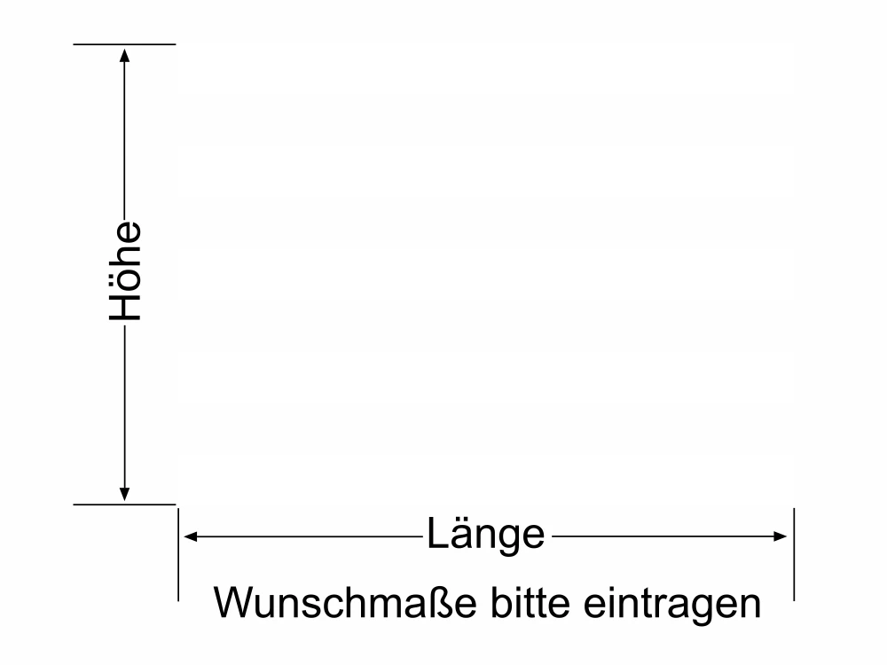 Milchglasfolie Streifen 10/10 - Ansicht Farbauswahl und Anleitung zur Größenberechnung