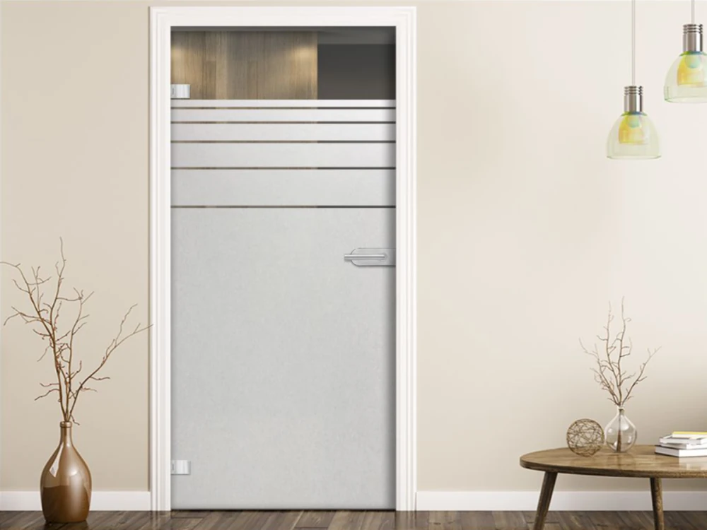 Milchglasfolie Streifen Verlauf 45/1 auf Zimmertür