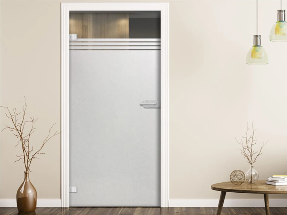 Milchglasfolie Streifen 12/1 auf Zimmertür