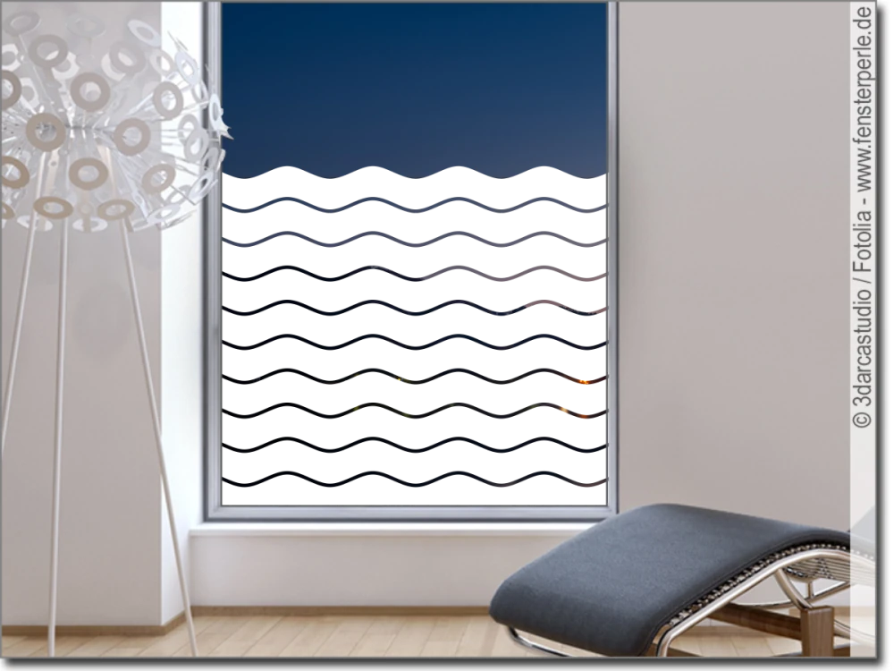 Fenster Milchglasfolie Wellen 10/1 cm
