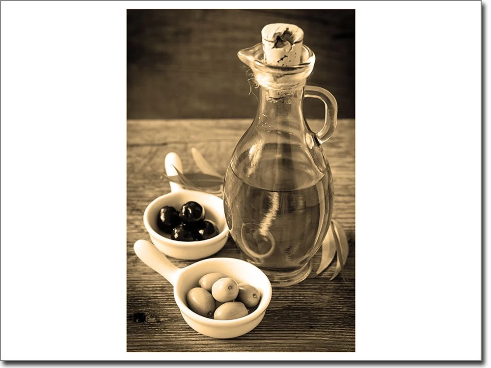 Fensterbild Olivenöl