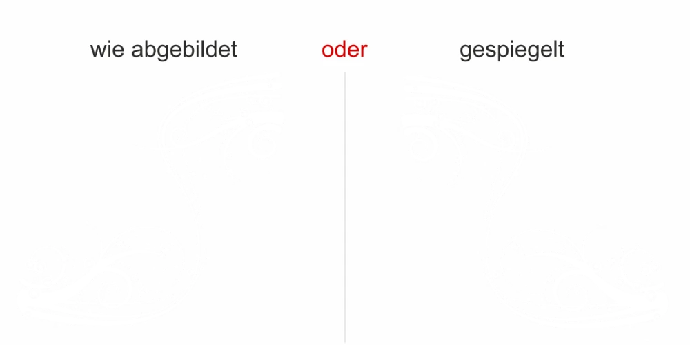 Fensteraufkleber Welle Ornament - Ansicht Ausrichtung und Farbauswahl