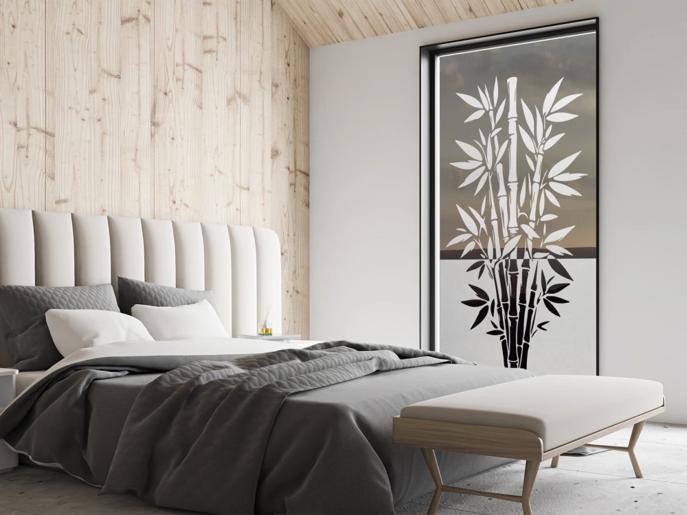 Sichtschutz Fensterfolie Bambusstrauch