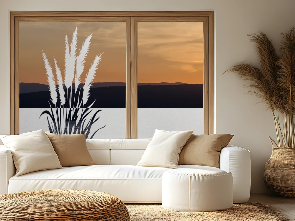 Sichtschutz Fensterfolie Pampasgrasmotiv