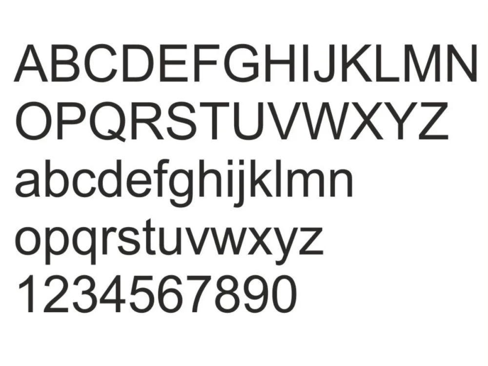 Fensteraufkleber Praxis - Ansicht Alphabet 2.Zeile