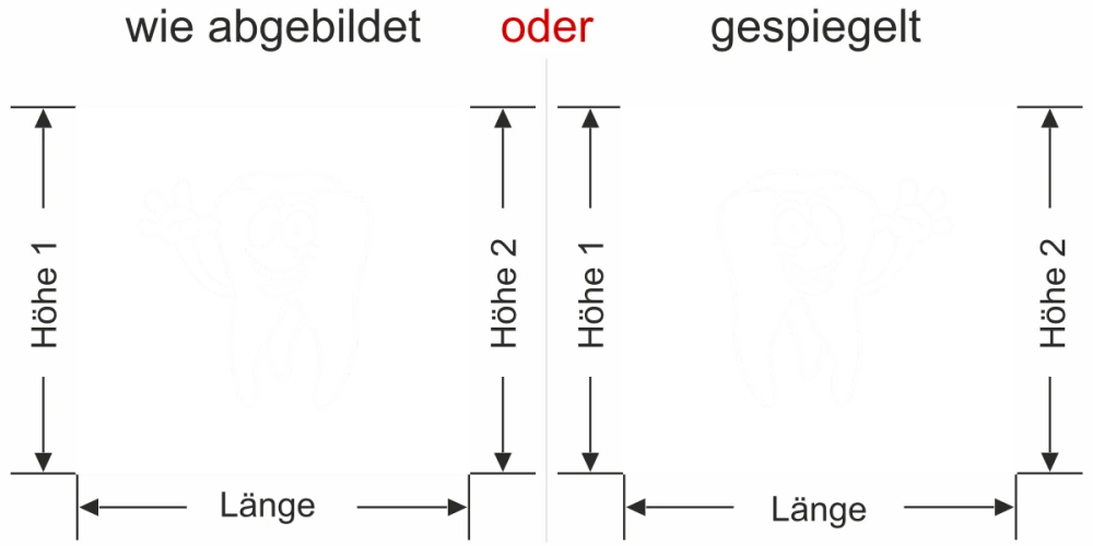 Sichtschutz für Praxis - Ansicht Ausrichtung mit Farbauswahl Vorschlag 2