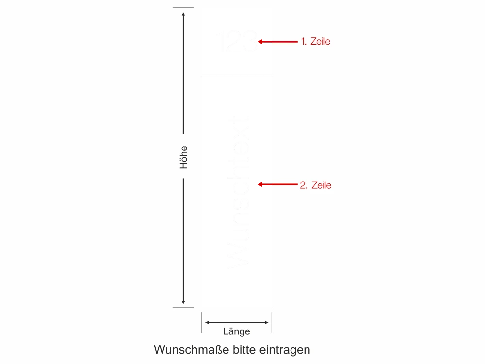 Sichtschutzfolie Eingangstür mit Wunschtext - Ansicht Farbauswahl