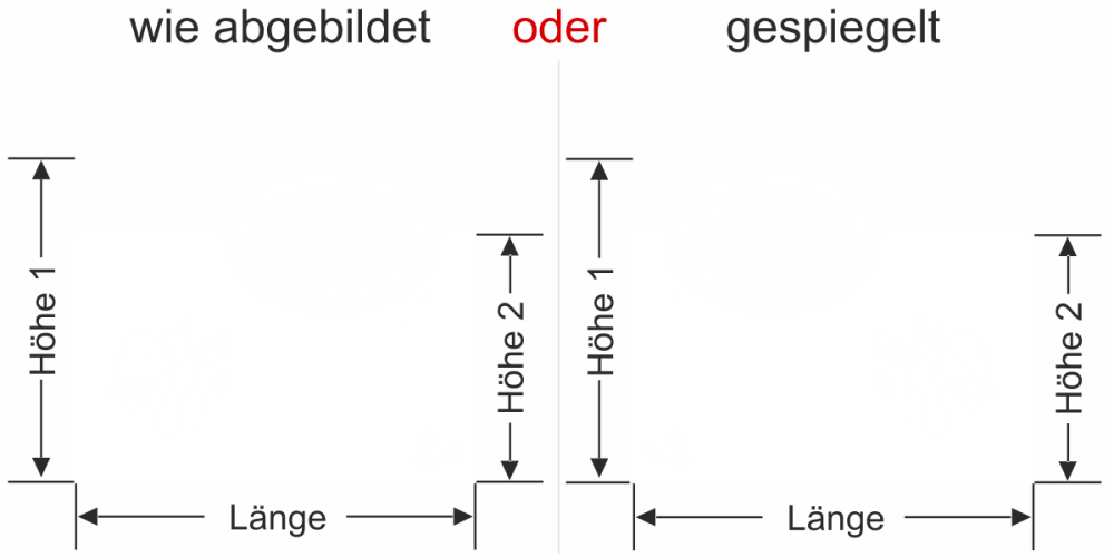 Sichtschutzfolie Gewerbe Coffee - Ansicht Ausrichtung mit Farbauswahl