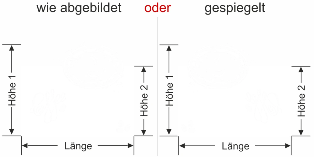 Sichtschutzfolie Gewerbe Coffee - Ansicht Ausrichtung mit Farbauswahl