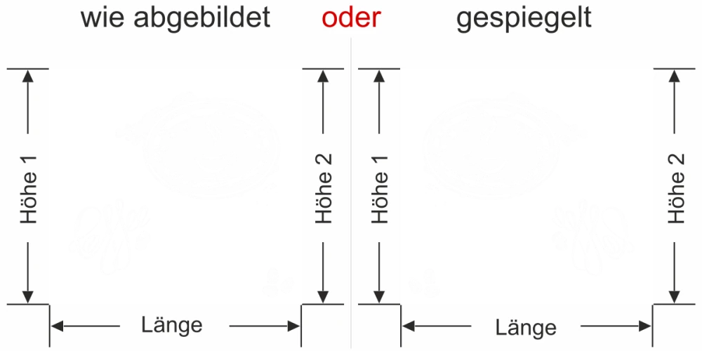 Sichtschutzfolie Gewerbe Coffee - Ansicht Ausrichtung mit Farbauswahl
