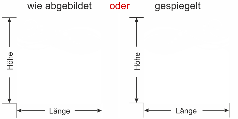Sichtschutzfolie Gewerbe Design Welle - Ansicht Farbauswahl, Ausrichtung und Anleitung zur Größenberechnung