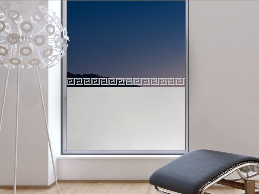 Sichtschutzfolie Gewerbe Griechische Bordüre uf Fenster