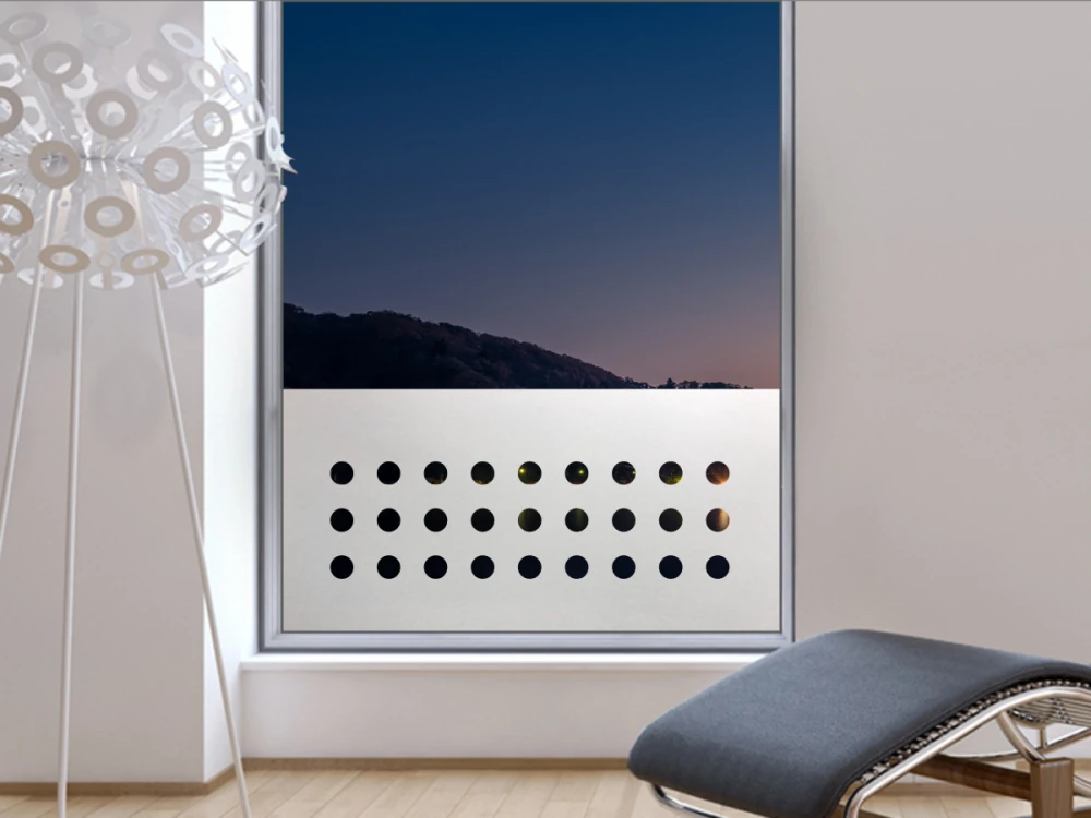 Sichtschutzfolie Gewerbe Kreise auf Fenster