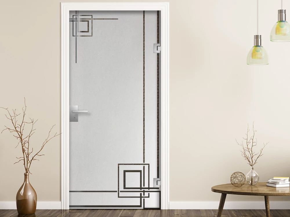 Sichtschutzfolie Gewerbe Modern Art Déco auf Glastür