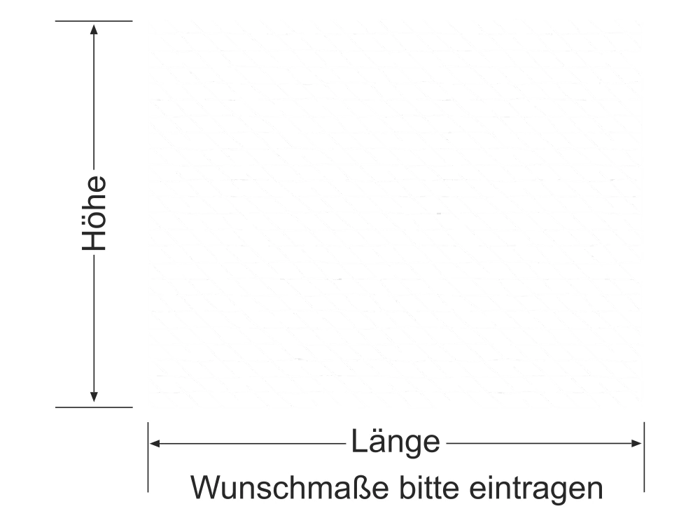 Milchglasfolie Rautenmuster - Ansicht Farbauswahl und Anleitung zur Größenberechnung