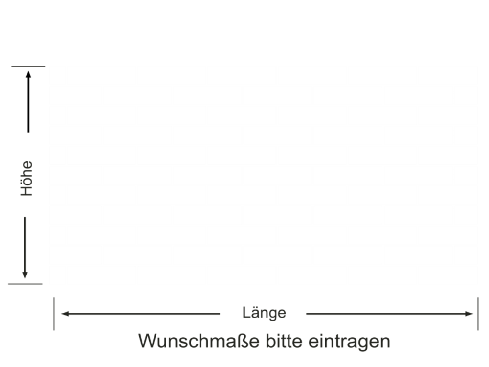 Sichtschutzfolie Gewerbe Steinmauer - Ansicht Farbauswahl und Anleitung zur Größenberechnung