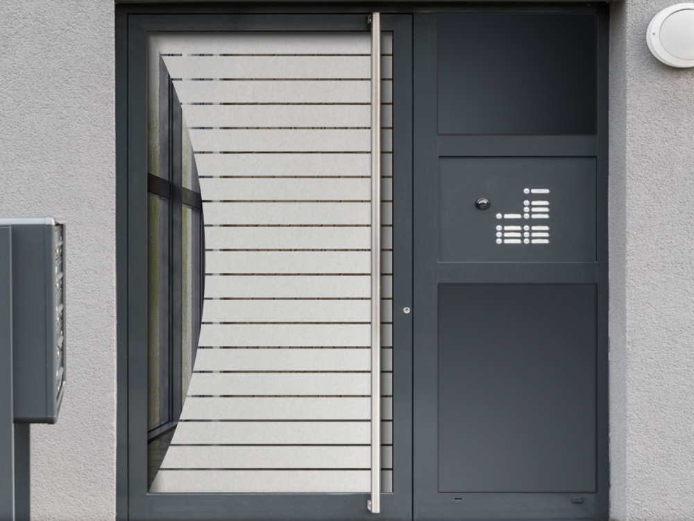 Milchglasfolie Streifenbogen