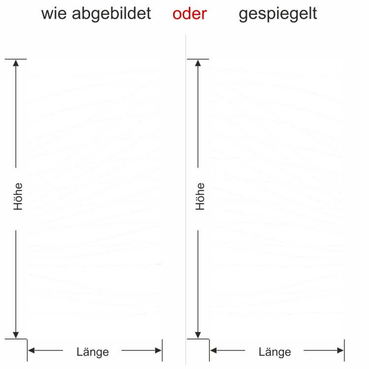 Sichtschutzfolie Gewerbe Streifendesign - Ansicht Farbauswahl und Anleitung zur Größenberechnung