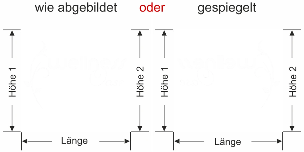 Sichtschutzfolie Gewerbe Wellness Oase - Ansicht Ausrichtung mit Farbauswahl