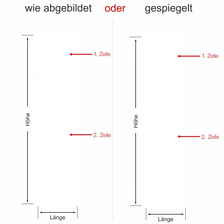 Sichtschutzfolie Haustür mit Hausnummer und Nachnamen