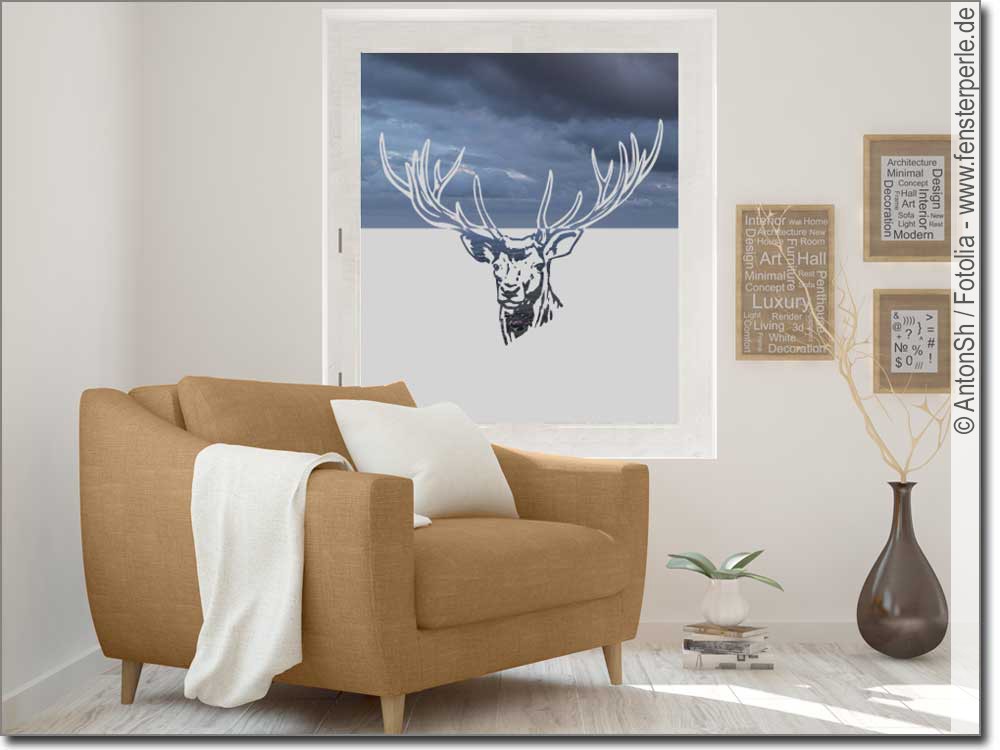 Sichtschutzfolie Hirsch: Fensterfolie nach Maß
