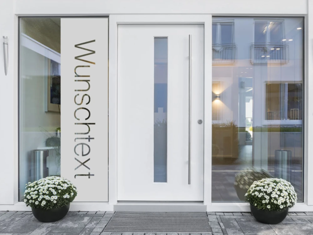 Sichtschutzfolie mit Wunschtext Haustür