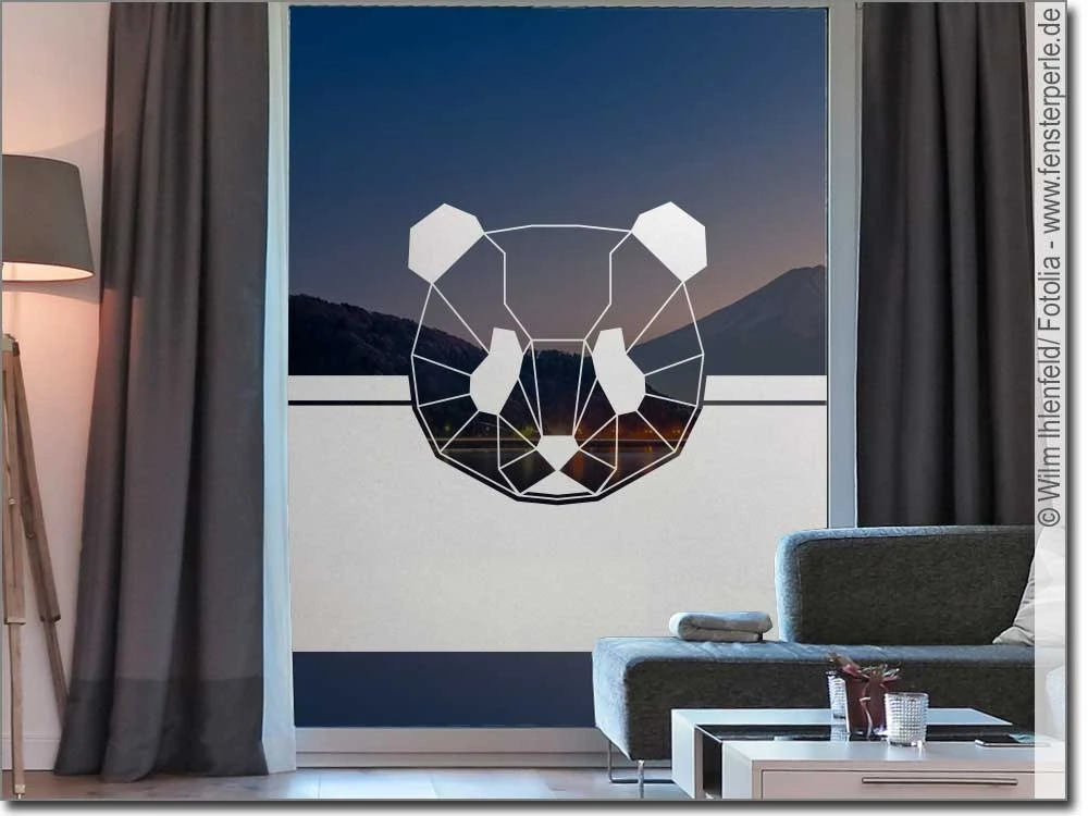 Sichtschutz Fensterfolie mit Panda aus Polygonen