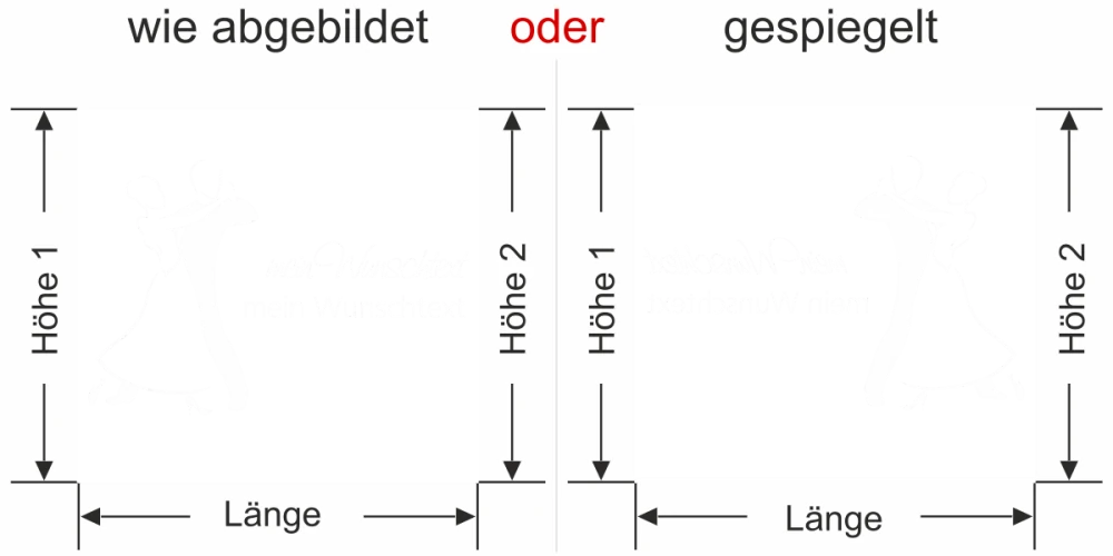 Sichtschutzfolie Tanzpaar - Ansicht Farbauswahl