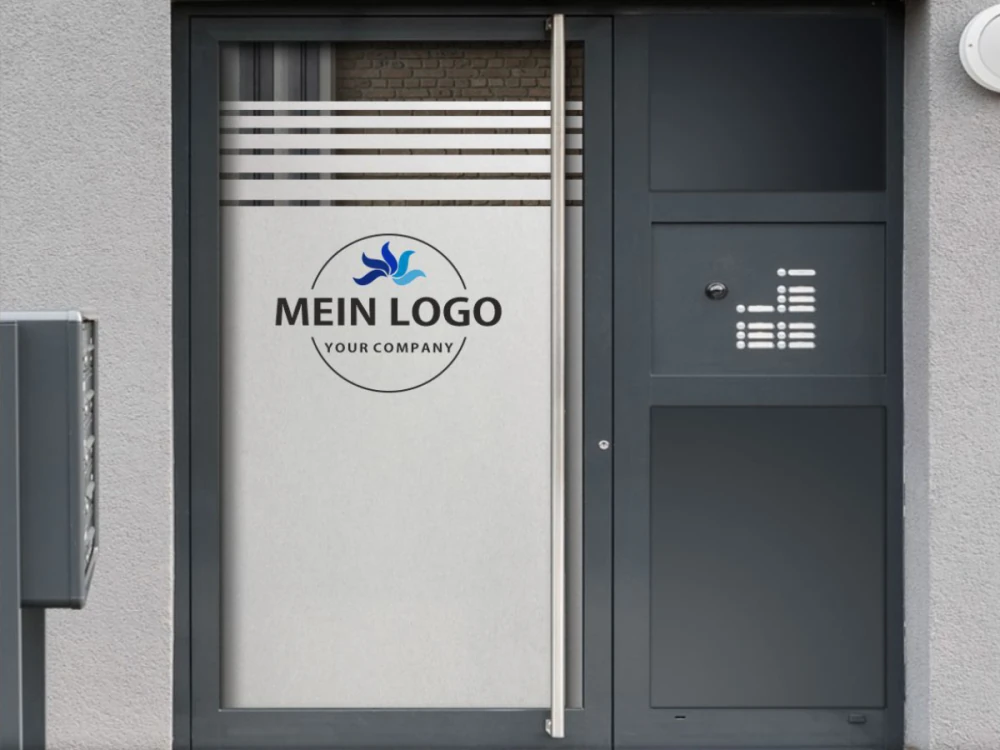 Türfolie Eigenes Logo als Digitaldruck  auf Eingangstür