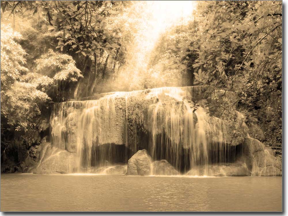 Wasserfall im Paradies | Selbstklebende Fenster Folie