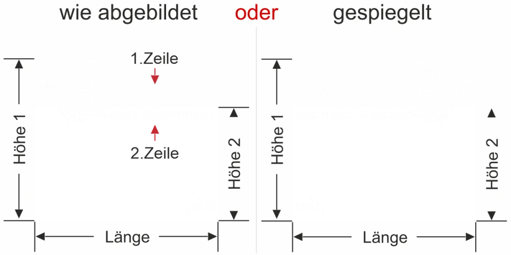 Schönheitssalon Aufkleber - Ansicht Ausrichtung mit Farbauswahl Vorschlag 1