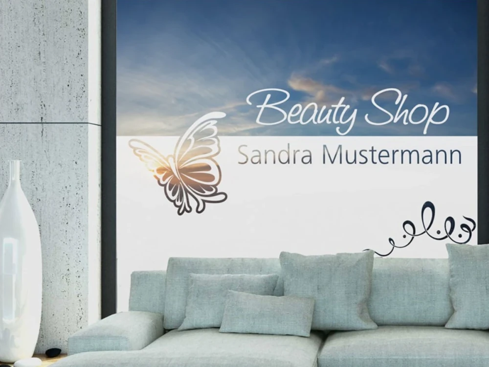 Schönheitssalon Aufkleber auf Fenster