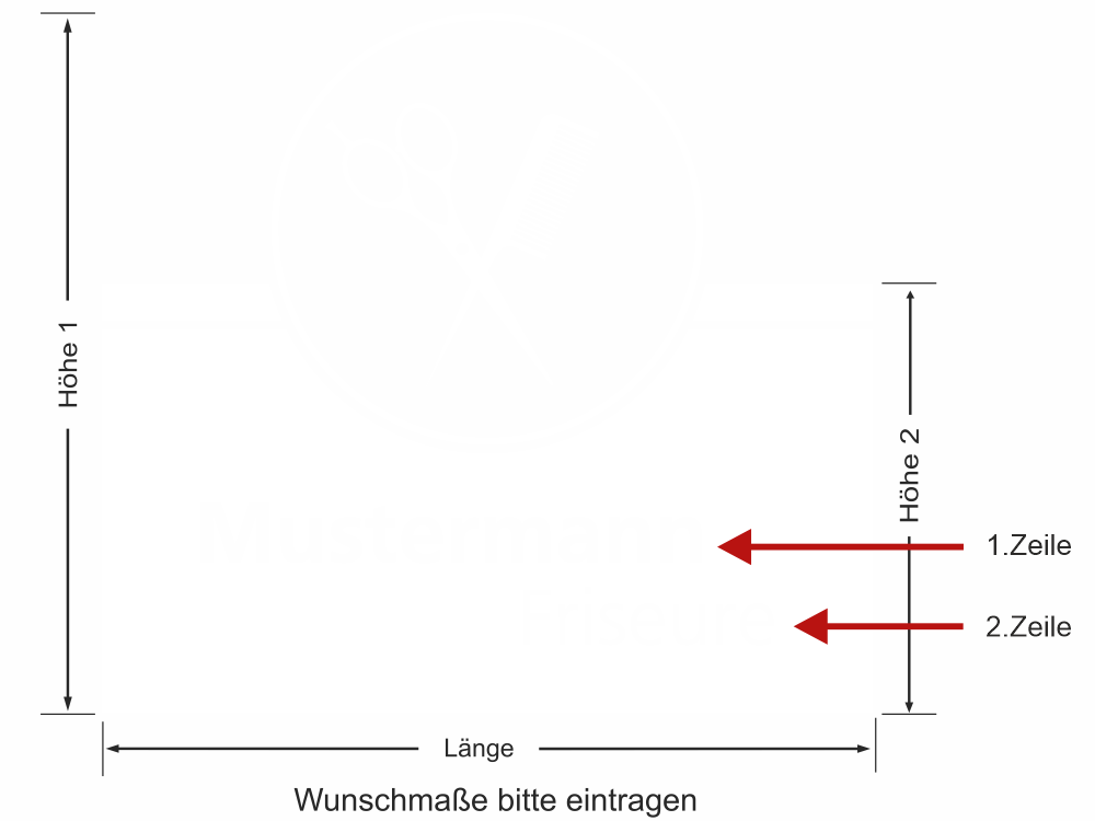 Wunschtext Sichtschutz Friseur