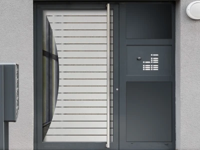 Glastür Sichtschutzfolie Streifen Linienharmonie