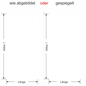Sichtschutzfolie Gewerbe Willkommen - Ansicht Ausrichtung mit Farbauswahl