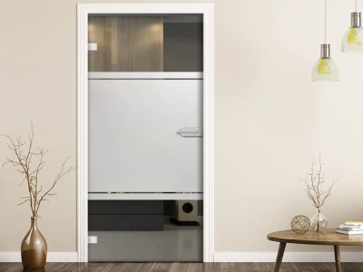 Blickschutzfolie Glastür mit zwei Streifen