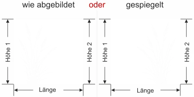Fensterfolie Schlankes Ziergrasmotiv - Ansicht Ausrichtung mit Farbauswahl und Anleitung zur Größenberechnung - Vorschlag 2