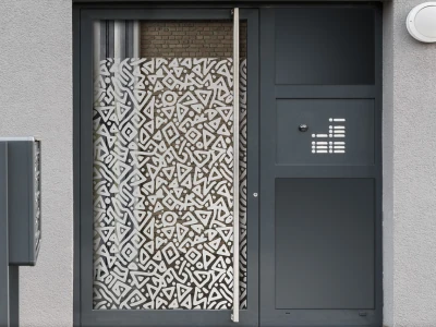 Glastür Sichtschutzfolie Gewerbe Formenspiel